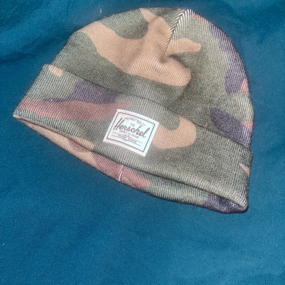 Herschel Supply Company Kids Camo Beanie - Green and Brown